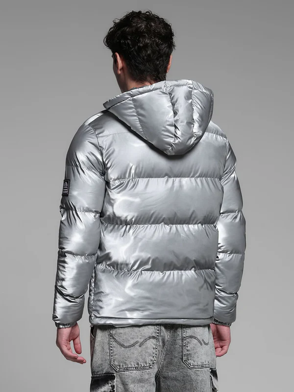 grey foil print puffer jacket grey foil print puffer jacket